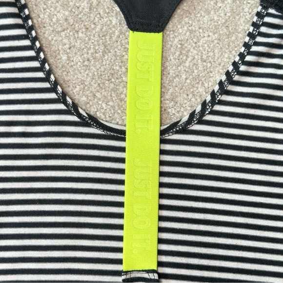 Nike Black and White Striped Racerback Tank Top, Medium - Picture 4 of 5
